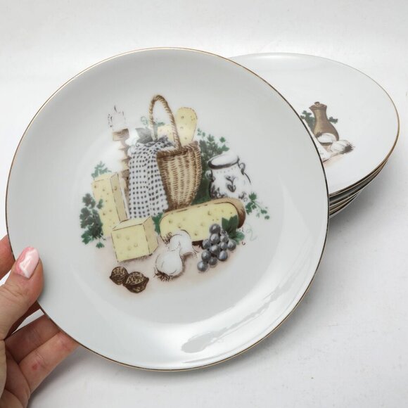 RARE 1960s Kahla German Republic Porcelain Appetizer Plates - Set of 7! 🧀🍷 - Picture 14 of 14